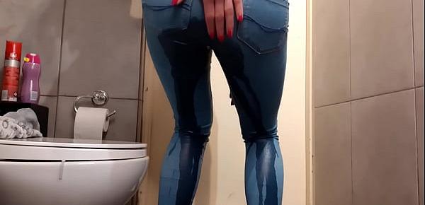  Compilation of Wetting my Jeans and pouring out from my High Heels and Pants